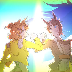 This is a pixiv picture whose title is 【東京優駿】.