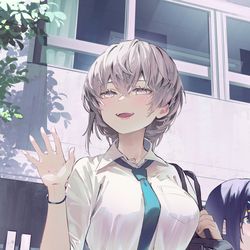 This is a pixiv picture whose title is おっきいJK.