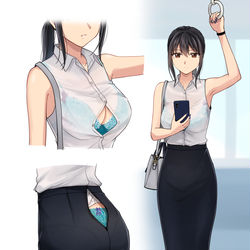 This is a pixiv picture whose title is 電車で会った先輩.