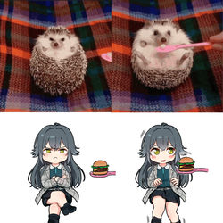 This is a pixiv picture whose title is ハリネズミ手毬.
