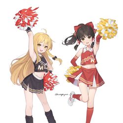 This is a pixiv picture whose title is 応援してくれるレイマリ.