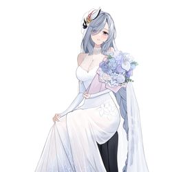 This is a pixiv picture whose title is 申鶴.