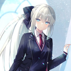 This is a pixiv picture whose title is 【FGO】モルガン制服.