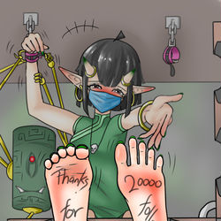 This is a pixiv picture whose title is P站两万粉庆图.