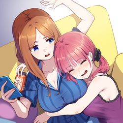 This is a pixiv picture whose title is 大人三玖×二乃🍺.