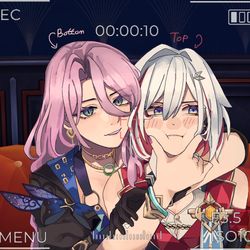 This is a pixiv picture whose title is 蛇と犬.