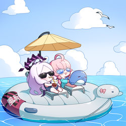 This is a pixiv picture whose title is 부장님들의 여름휴가.