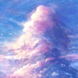 This is a pixiv picture whose title is 想雲の道.