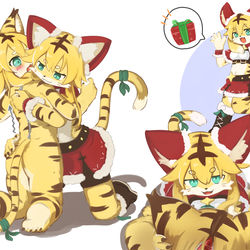 This is a pixiv picture whose title is skeb　ミアちゃんに皮を着せられて.