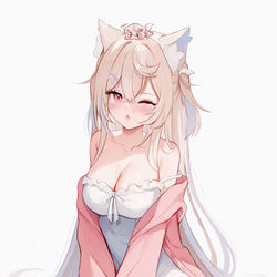 This is a pixiv picture whose title is Sleepy Fuwawa 💤.
