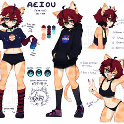 This is a pixiv picture whose title is Aeiou Reference sheet 2024.