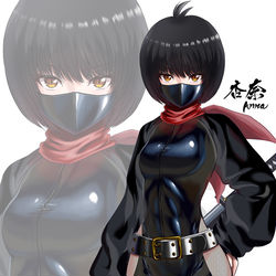 This is a pixiv picture whose title is 杏奈の隠密衣装.