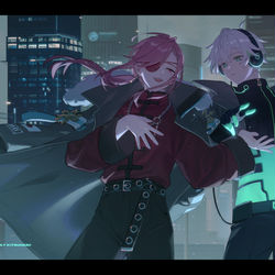 This is a pixiv picture whose title is “SYNC WITH ME”.