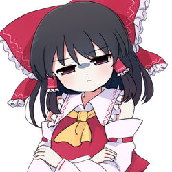 This is a pixiv picture whose title is 腕組み仮面霊夢（リクエスト絵）.