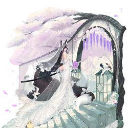 This is a pixiv picture whose title is 武蔵 - 藤乙女.