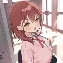 This is a pixiv picture whose title is 「せんぱぁい、一緒に帰りましょ～」.