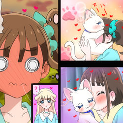 This is a pixiv picture whose title is まゆ♡ユキ思い出フラッシュバックで赤面☆Kiss！.