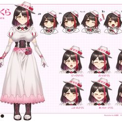 This is a pixiv picture whose title is 摘木さくら設定画.