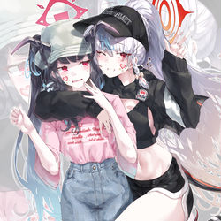 This is a pixiv picture whose title is 私服フウカちゃん＆ハルナちゃん.