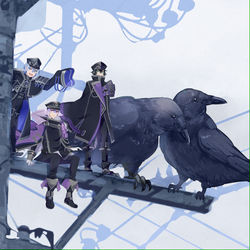 This is a pixiv picture whose title is 三羽烏.