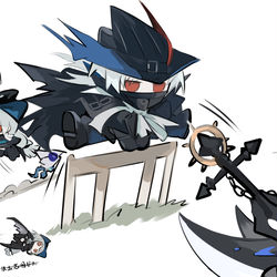 This is a pixiv picture whose title is 看到pv里位移过高台的那一刻我的大脑：跳山羊.