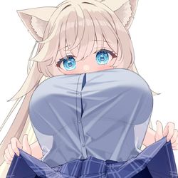 This is a pixiv picture whose title is 「ちゃんとスク水着てきたよ…？」.
