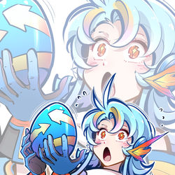 This is a pixiv picture whose title is 彩虹龙娘完全形态！.