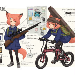 This is a pixiv picture whose title is 狐娘が狩猟に行く時の装備.