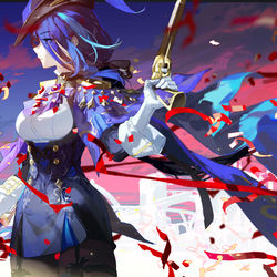 This is a pixiv picture whose title is 庆典or决斗.