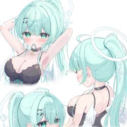 This is a pixiv picture whose title is うちの子ポニテ詰め合わせ🍀.