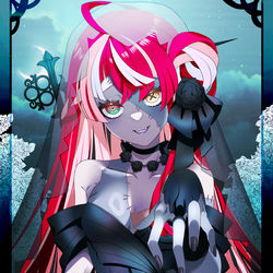 This is a pixiv picture whose title is 闇夜の花嫁.