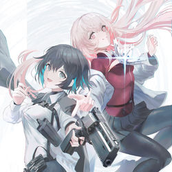 This is a pixiv picture whose title is 花と銃.