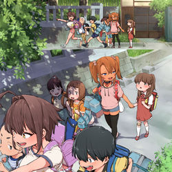 This is a pixiv picture whose title is 集団下校.