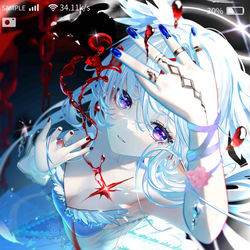 This is a pixiv picture whose title is 自设白崎银子-血舞者.