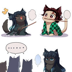 This is a pixiv picture whose title is 🐱🐱🔥 🐱🐱🐱🐱❄️.