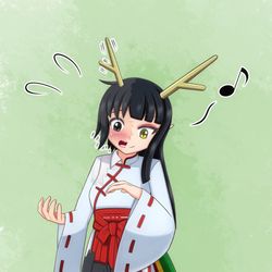 This is a pixiv picture whose title is 乗っ取られチャイナ龍娘化tsf.