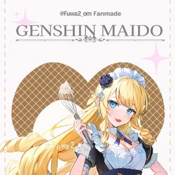 This is a pixiv picture whose title is 【原神メイド】ナヴィア.