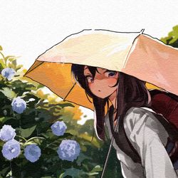 This is a pixiv picture whose title is 雨.