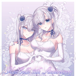 This is a pixiv picture whose title is 艦これ11周年記念ドレスmode冬涼＋お知らせ.