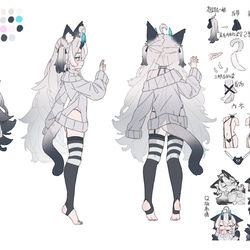 This is a pixiv picture whose title is 妄想猫设定图.
