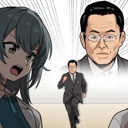 This is a pixiv picture whose title is 問題を起こした担当アイドルのもとに 即座に駆け付ける杉下P.