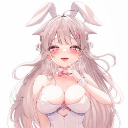This is a pixiv picture whose title is 🐰🤍.