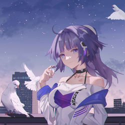 This is a pixiv picture whose title is 天穹下的告白.