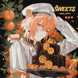 This is a pixiv picture whose title is orange　chocolate　cake.