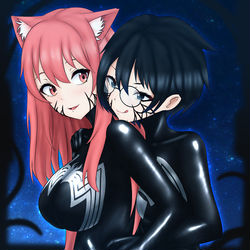 This is a pixiv picture whose title is Venomized Rena x Puni・伶那 x プニ.