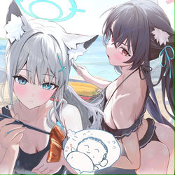 This is a pixiv picture whose title is セリカ「お肉焦げちゃうから早く食べてよね！」.