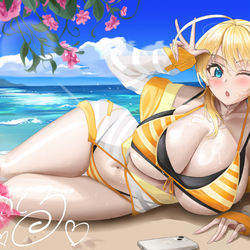 This is a pixiv picture whose title is 八宮めぐる　グラビア.