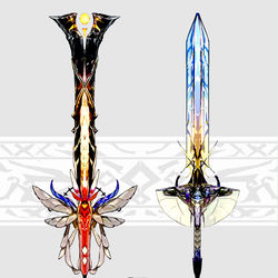 This is a pixiv picture whose title is コライドン・ミライドン（かんぜんけいたい）モチーフの武器.