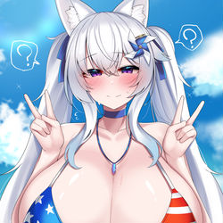 This is a pixiv picture whose title is 星条旗ビキニ水葵さま.