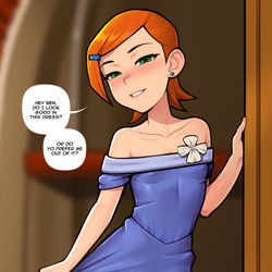 This is a pixiv picture whose title is Dress or no dress?.